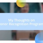 My Thoughts on Donor Recognition Programs